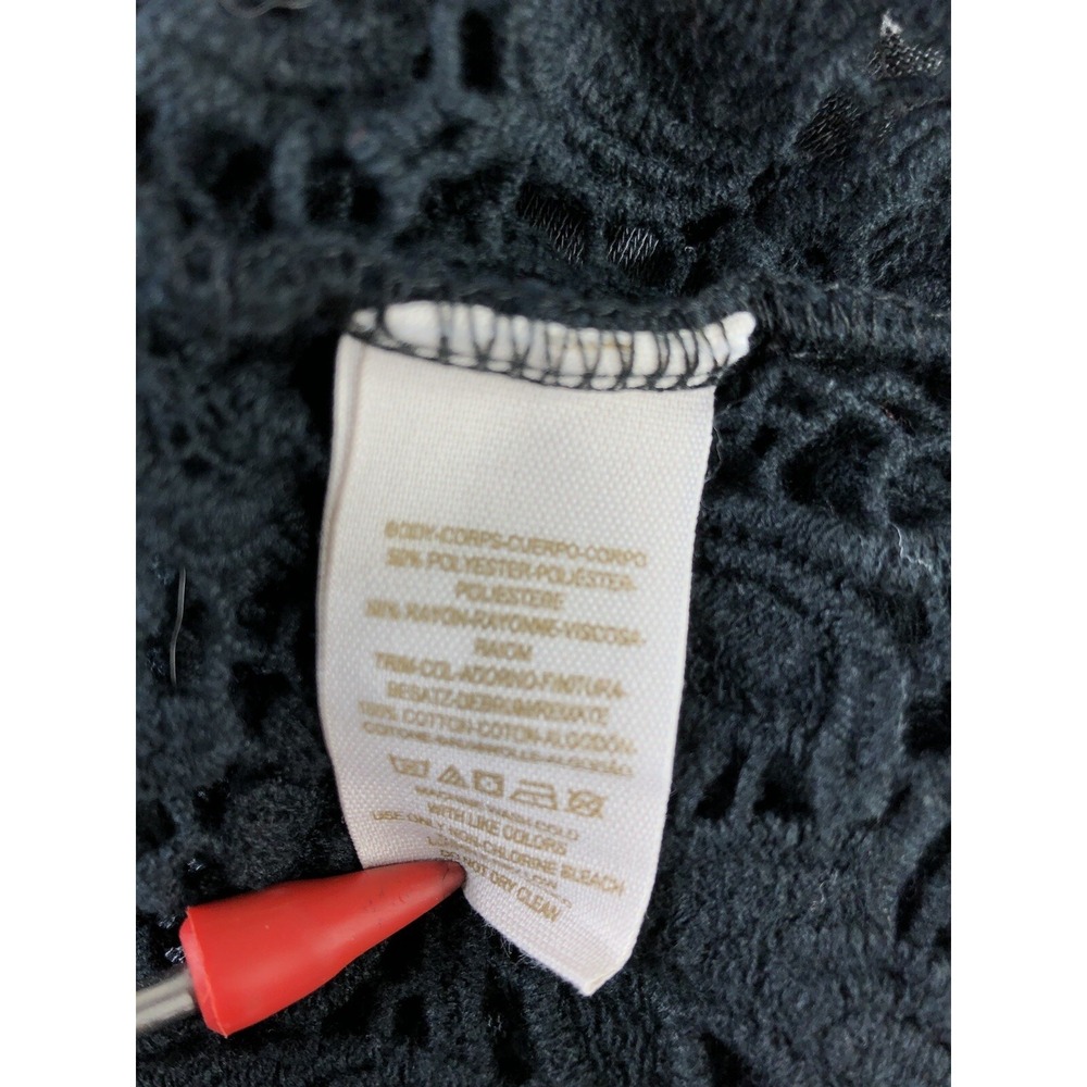 WE THE FREE Womens XS Crochet Side Shirt‎ Black Gray Free People - Picture 5 of 5